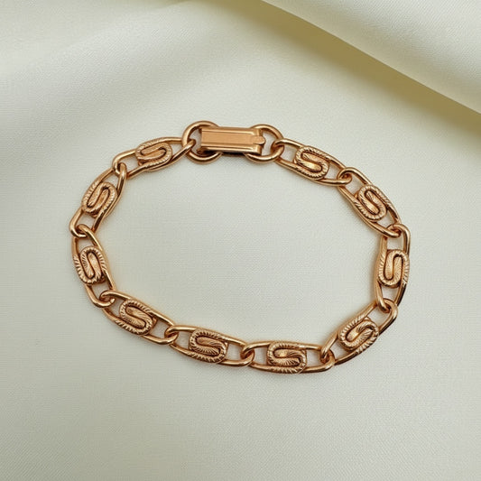 Premium Pure Copper Engraved Scroll Bracelet • Vintage Style • Plus Sizes Available