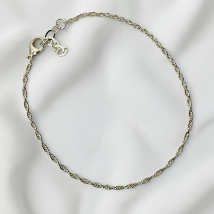 Sterling Silver Rope Chain Anklet 1.8mm