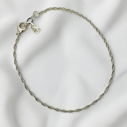 Sterling Silver Rope Chain Anklet 1.8mm