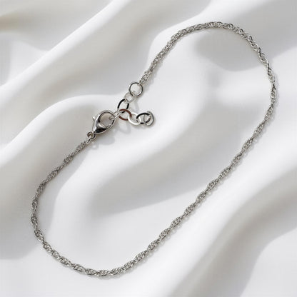 Sterling Silver Rope Chain Anklet 1.8mm