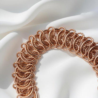 Pure Copper Textured Link Bracelet