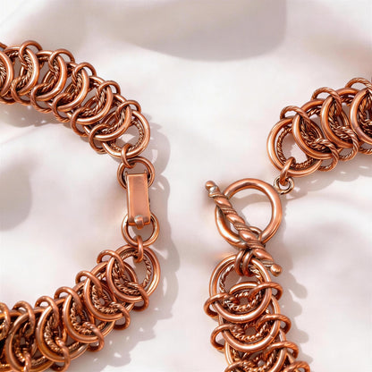 Pure Copper Textured Link Bracelet