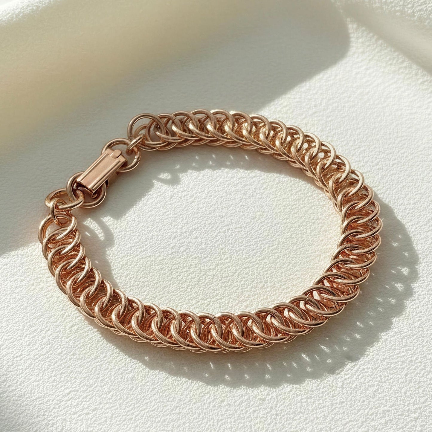Pure Copper Bracelet • Persian 4-1 Chainmail • Handcrafted • Variety of Sizes