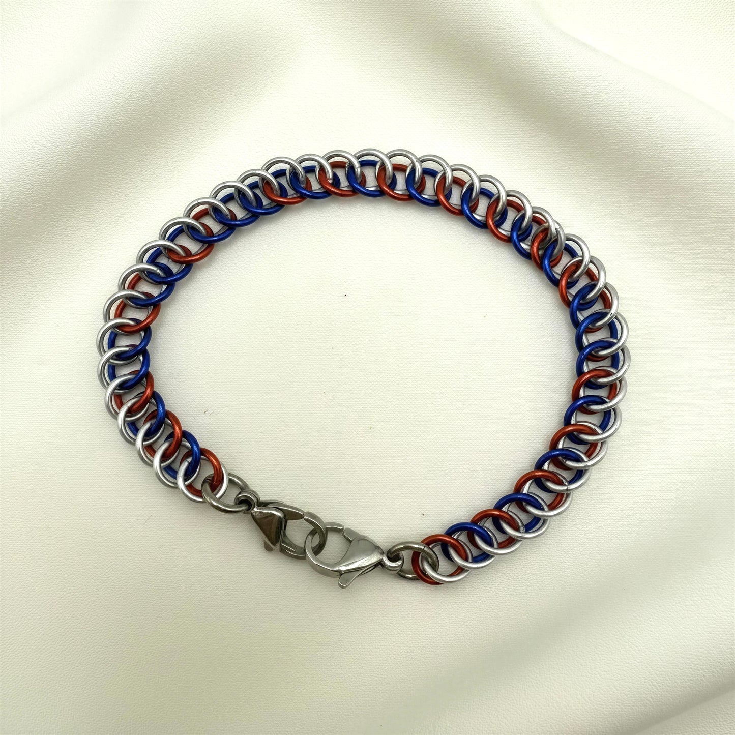 Silver, Red and Blue Medical Alert Replacement Bracelet
