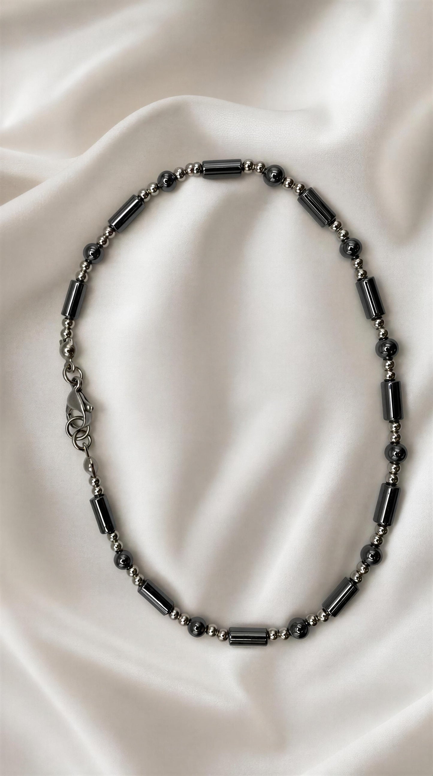 Polished Hematite • Stainless Steel Ankle Bracelet • Plus Size Available