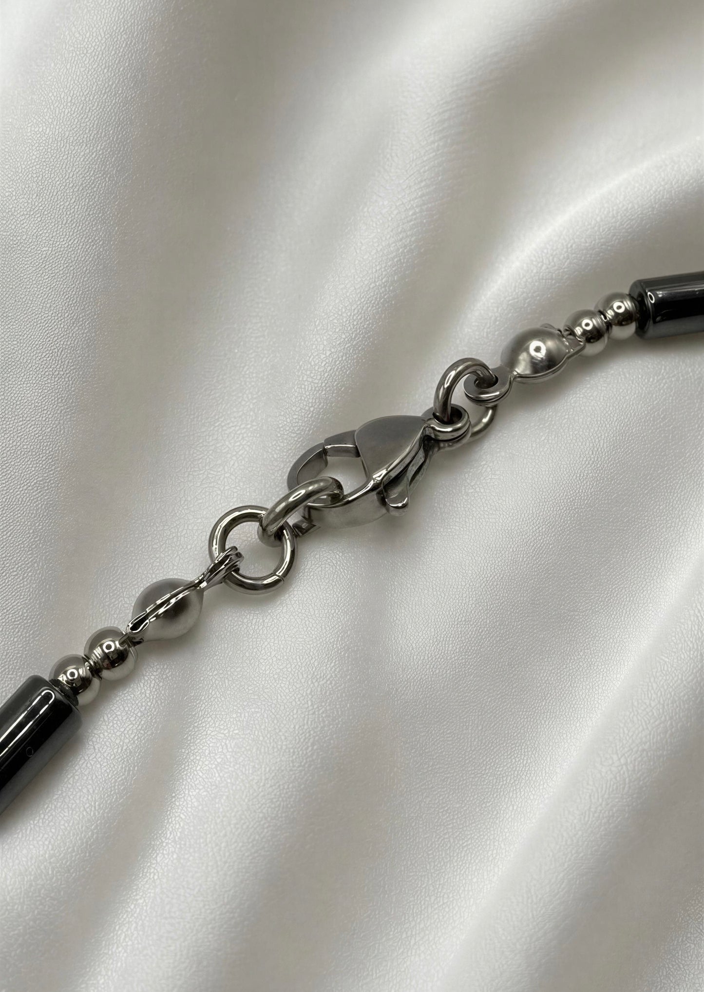 Polished Hematite • Stainless Steel Ankle Bracelet • Plus Size Available