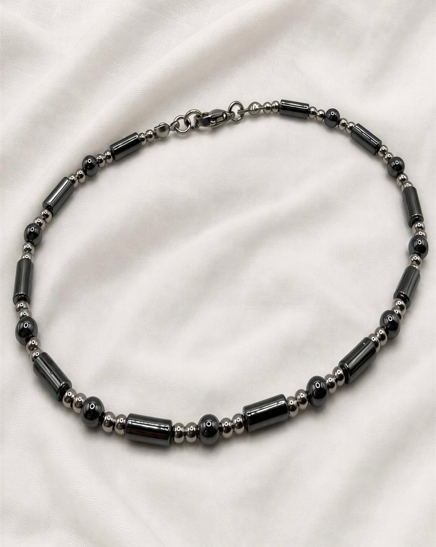 Polished Hematite • Stainless Steel Ankle Bracelet • Plus Size Available