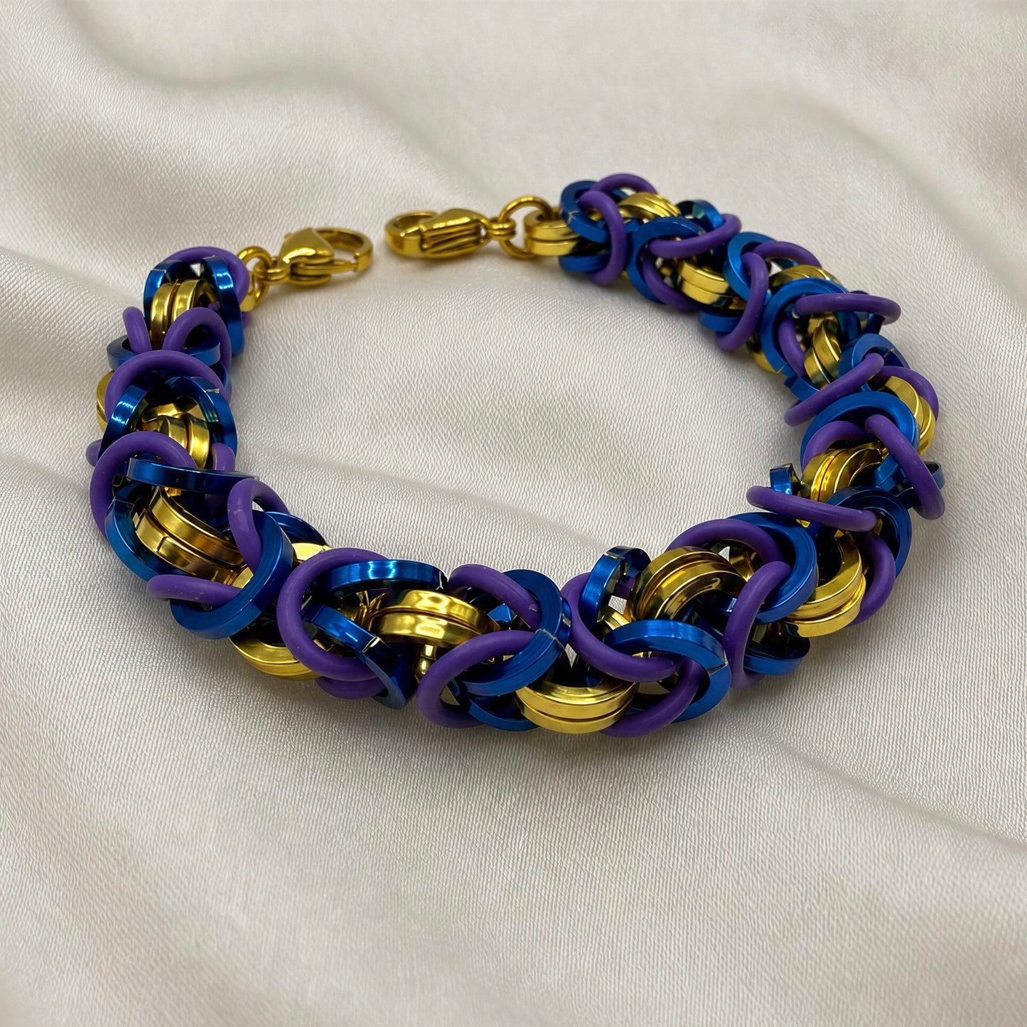 Unique Gold Blue Purple Replacement Band for Medical Alert Bracelet • Medic Bracelet
