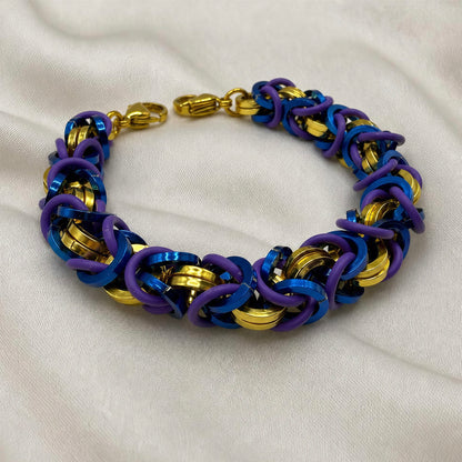 Unique Gold Blue Purple Replacement Band for Medical Alert Bracelet • Medic Bracelet