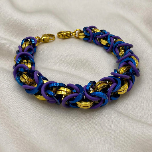 Unique Gold Blue Purple Replacement Band for Medical Alert Bracelet • Medic Bracelet
