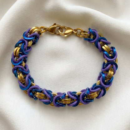 Unique Gold Blue Purple Replacement Band for Medical Alert Bracelet • Medic Bracelet