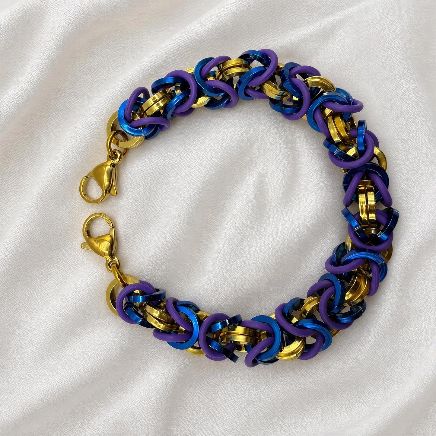 Unique Gold Blue Purple Replacement Band for Medical Alert Bracelet • Medic Bracelet