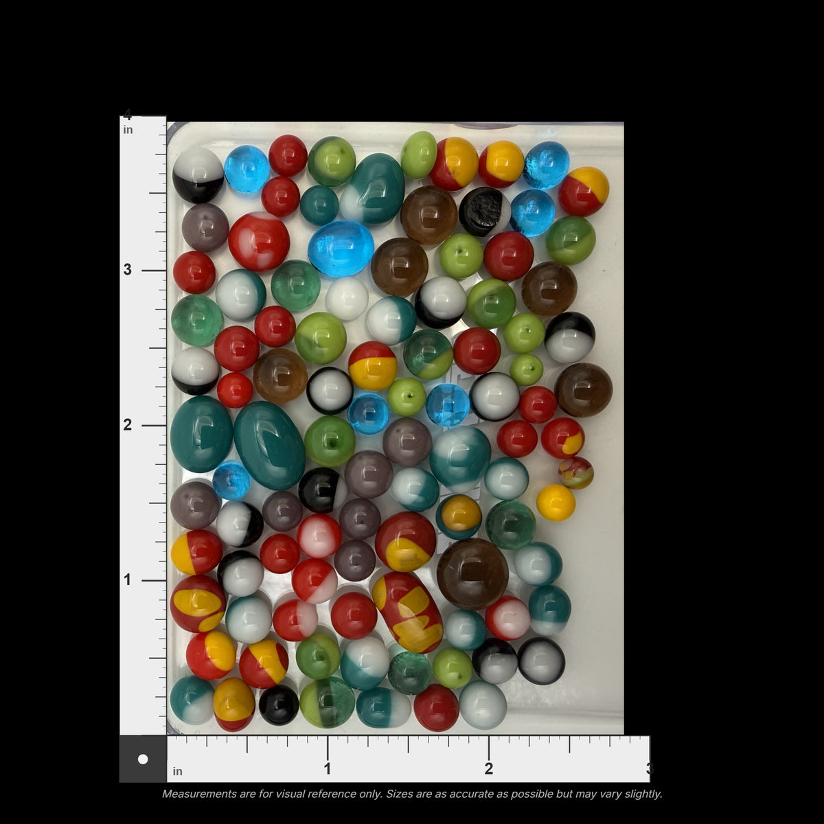 COE 96 Fused Glass Dots, Mixed Color Assortment, 100 Piece Lot, Opaque & Transparent Glass