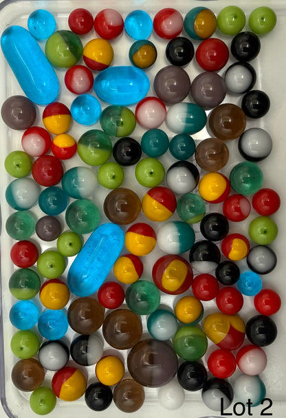 COE 96 Fused Glass Dots, Mixed Color Assortment, 100 Piece Lot, Opaque & Transparent Glass