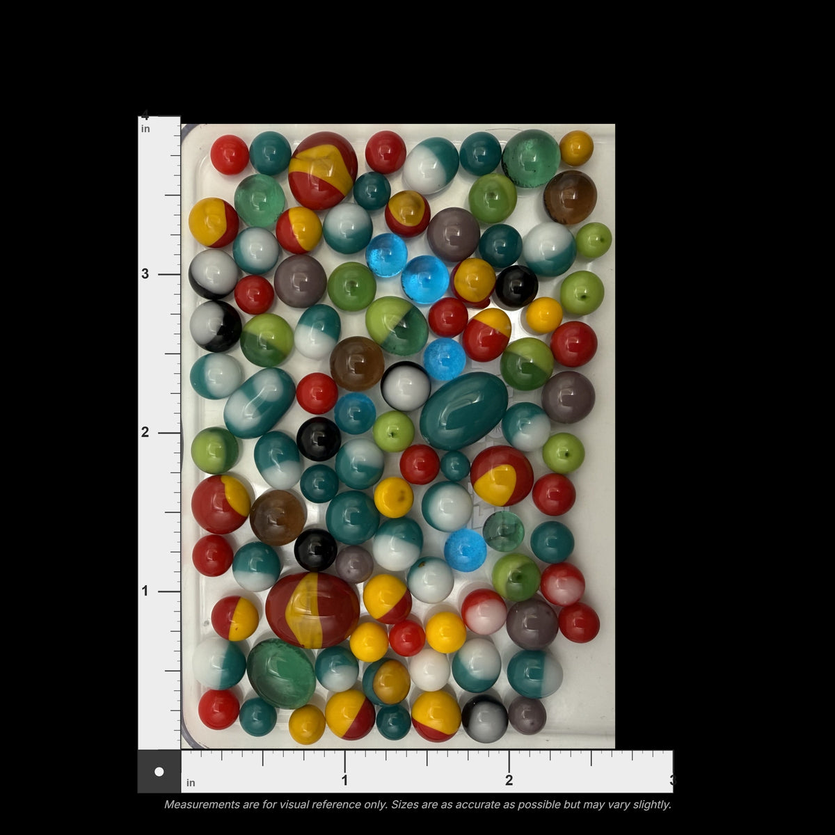 COE 96 Fused Glass Dots, Mixed Color Assortment, 100 Piece Lot, Opaque & Transparent Glass