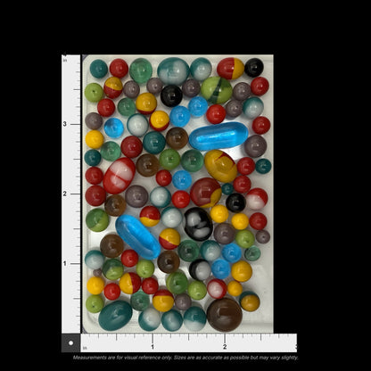 COE 96 Fused Glass Dots, Mixed Color Assortment, 100 Piece Lot, Opaque & Transparent Glass