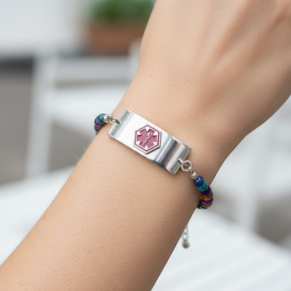 Multicolor Tigereye Medical Alert Replacement Bracelet