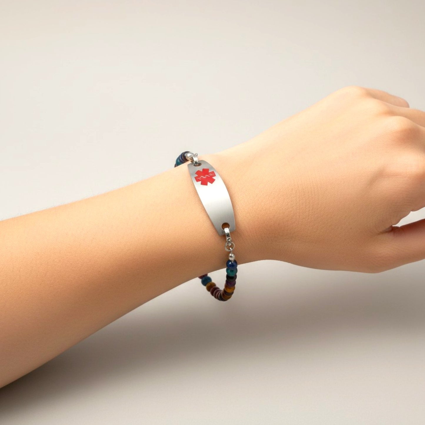 Multicolor Tigereye Medical Alert Replacement Bracelet