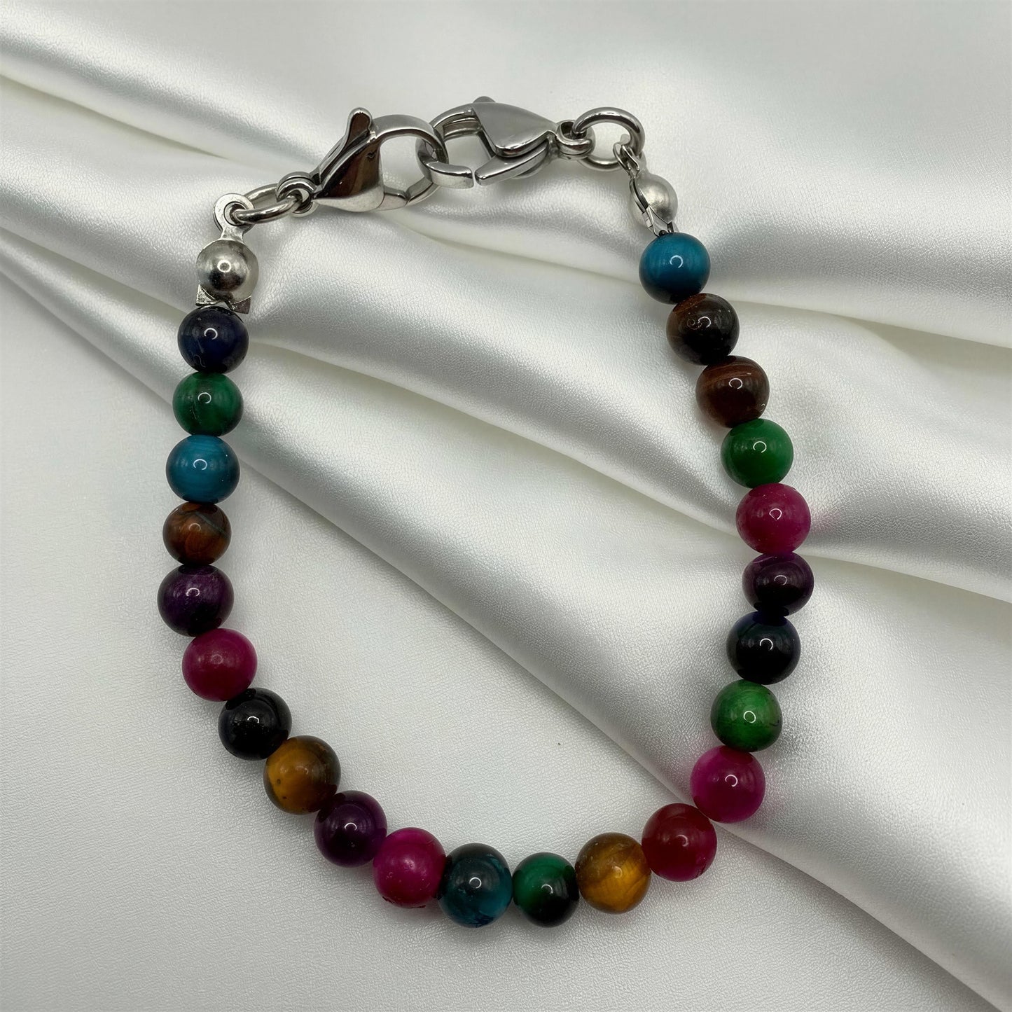 Multicolor Tigereye Medical Alert Replacement Bracelet