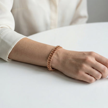 Pure Copper Bracelet • Persian 4-1 Chainmail • Handcrafted • Variety of Sizes