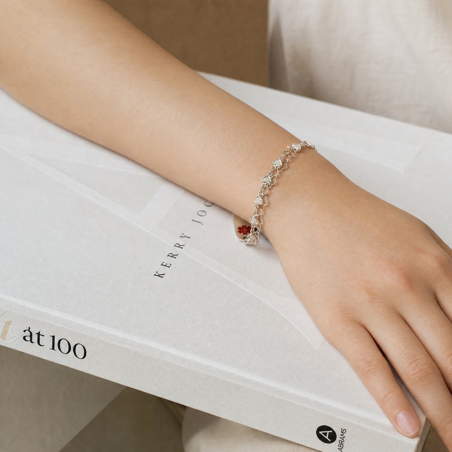 Double Heart Chain Medical Alert Replacement Bracelet