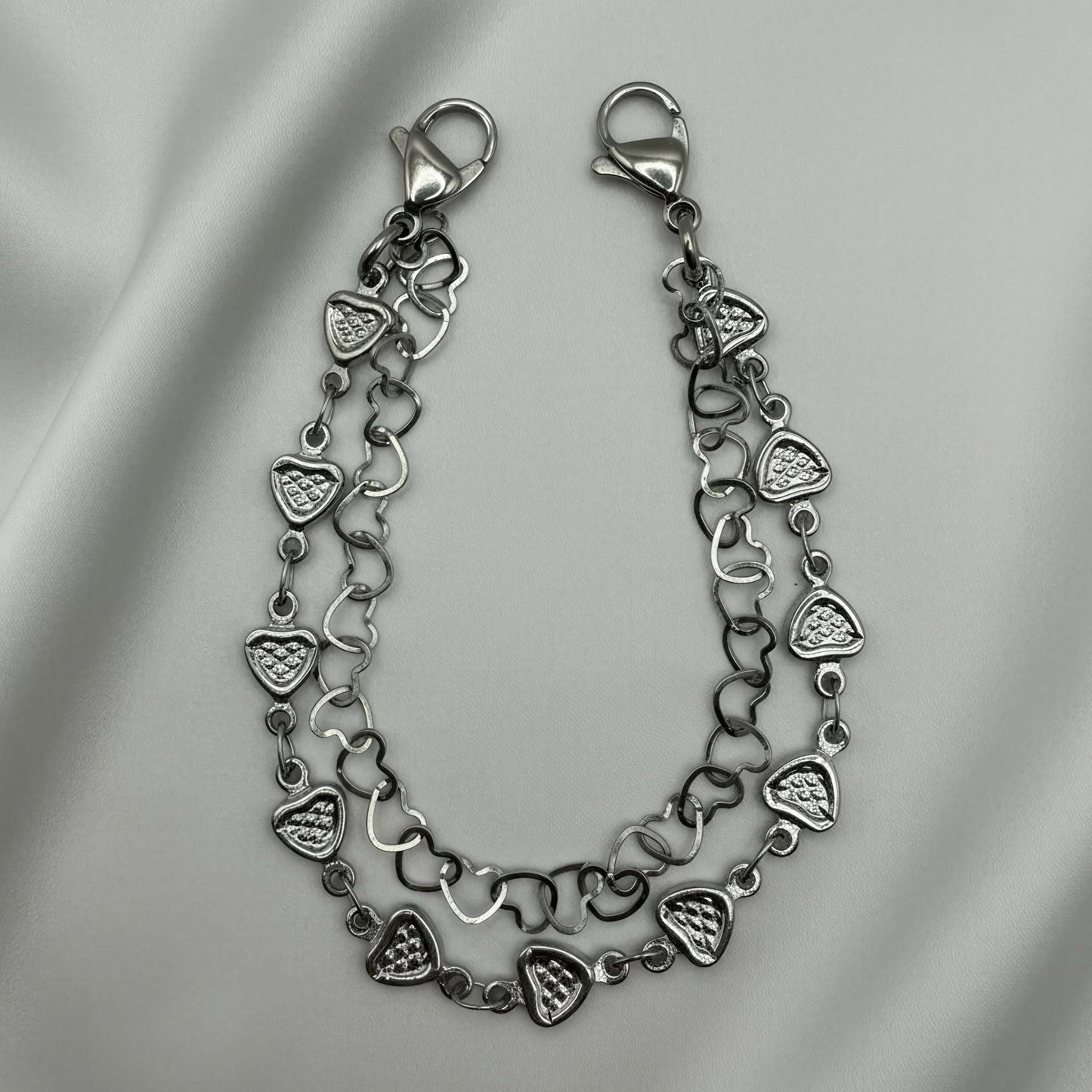 Double Heart Chain Medical Alert Replacement Bracelet