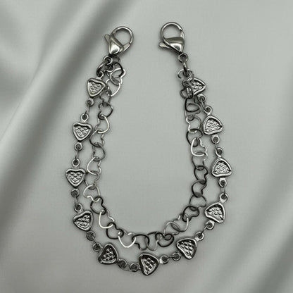 Double Heart Chain Medical Alert Replacement Bracelet