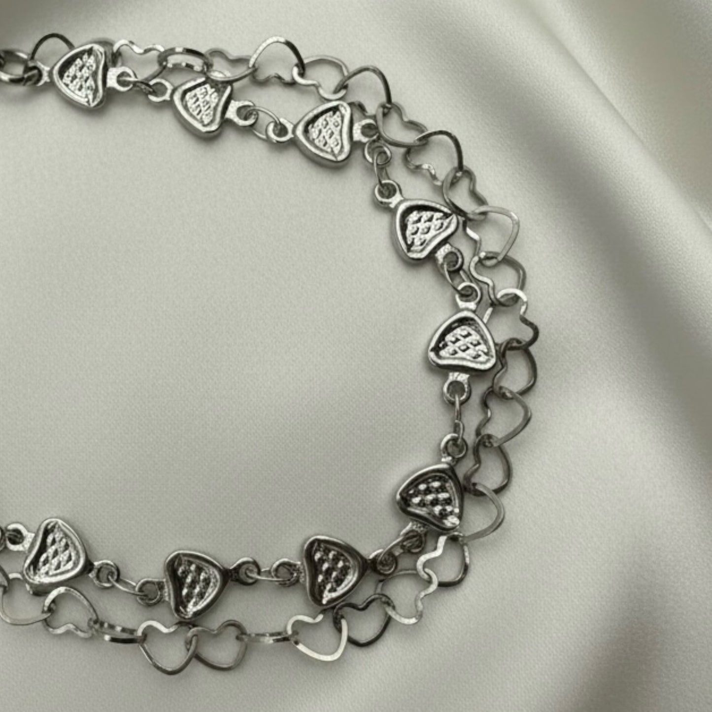 Double Heart Chain Medical Alert Replacement Bracelet