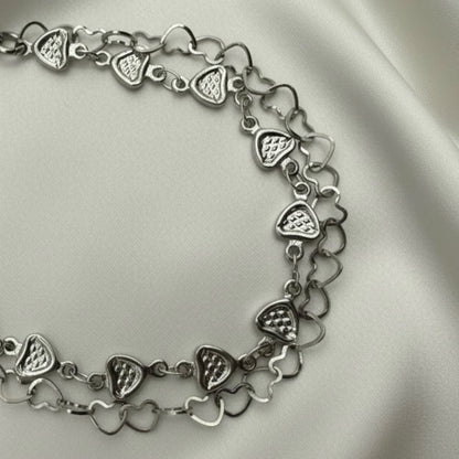 Double Heart Chain Medical Alert Replacement Bracelet