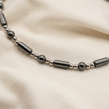 Polished Hematite • Stainless Steel Ankle Bracelet • Plus Size Available