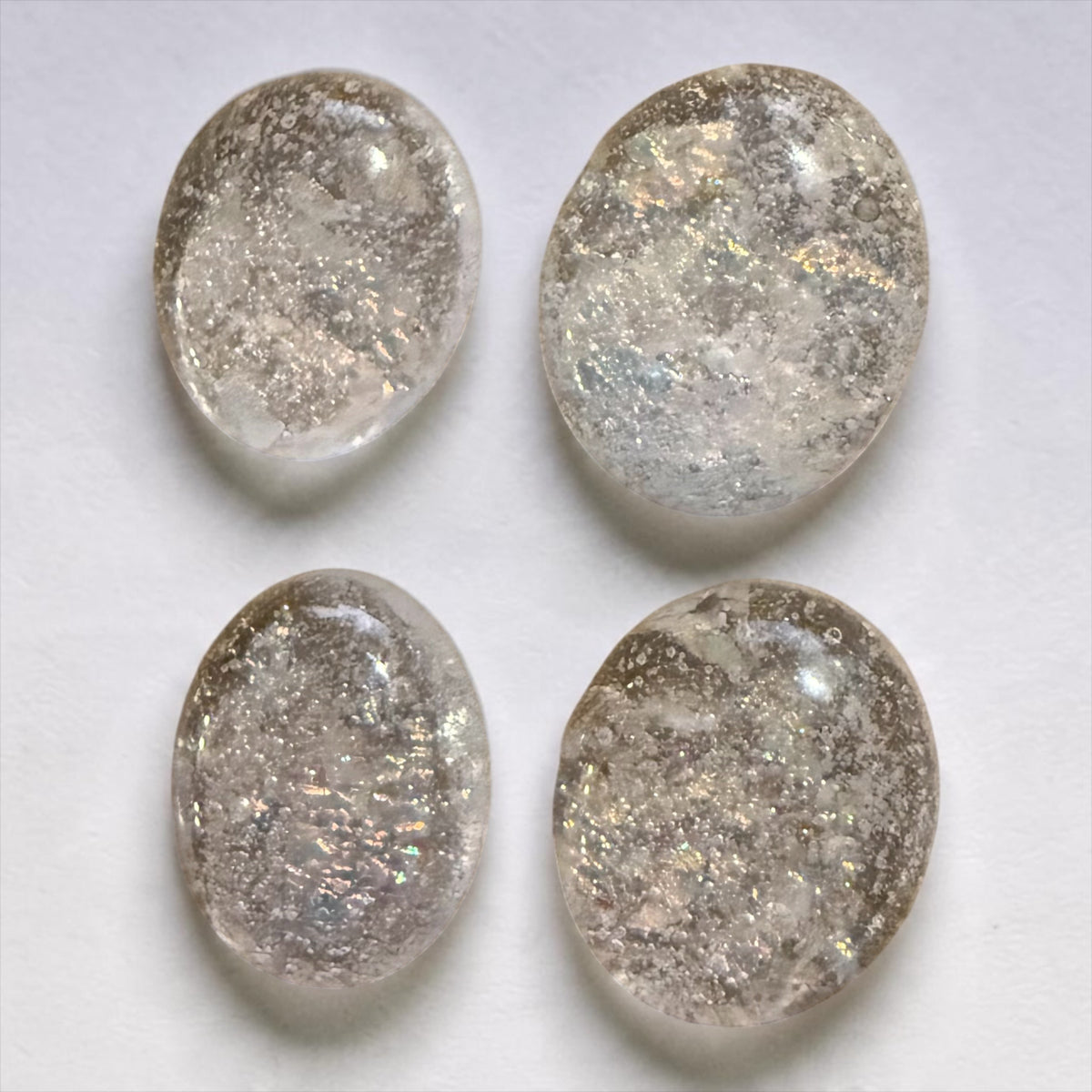 Dichroic Fused Glass Cabochons • lot of 40 plus bonus • COE90 • Hand Made • Free Shipping •  Jewelry Making