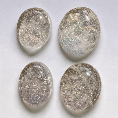 Dichroic Fused Glass Cabochons • lot of 40 plus bonus • COE90 • Hand Made • Free Shipping •  Jewelry Making