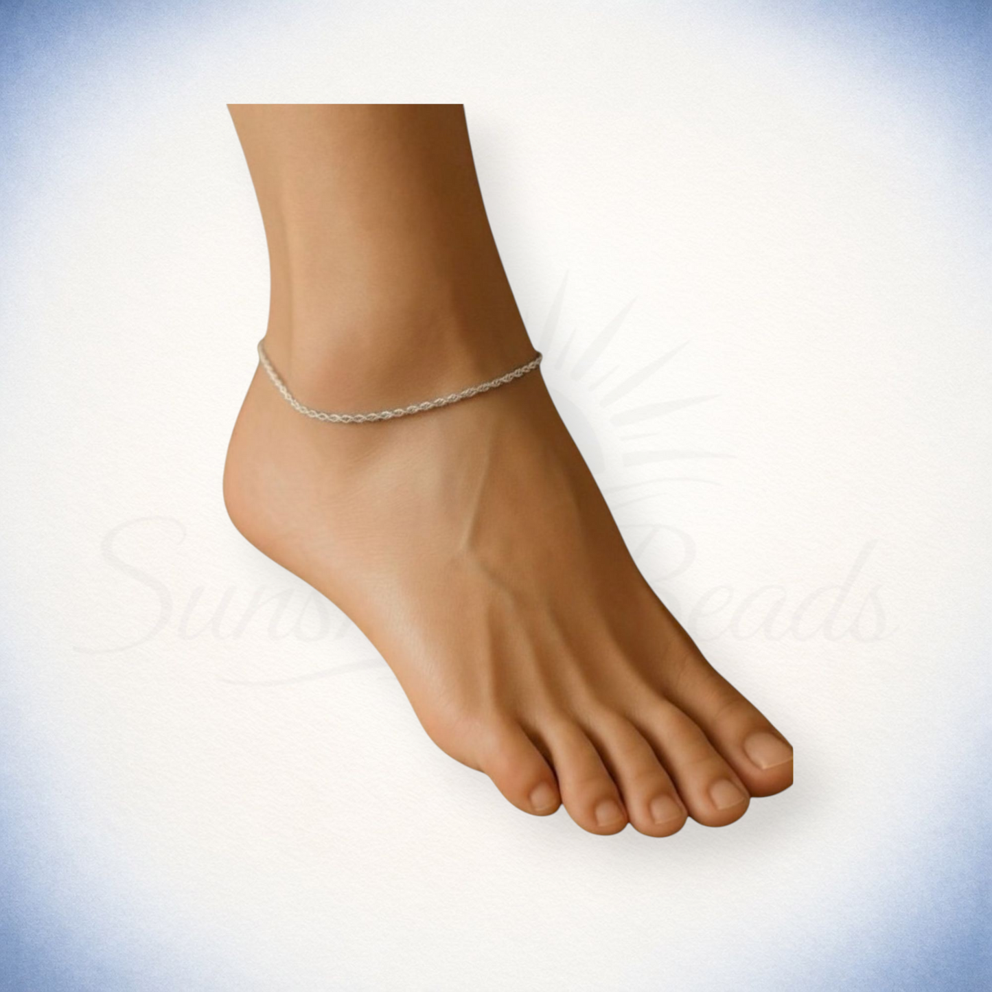 Sterling Silver Rope Chain Anklet 1.8mm