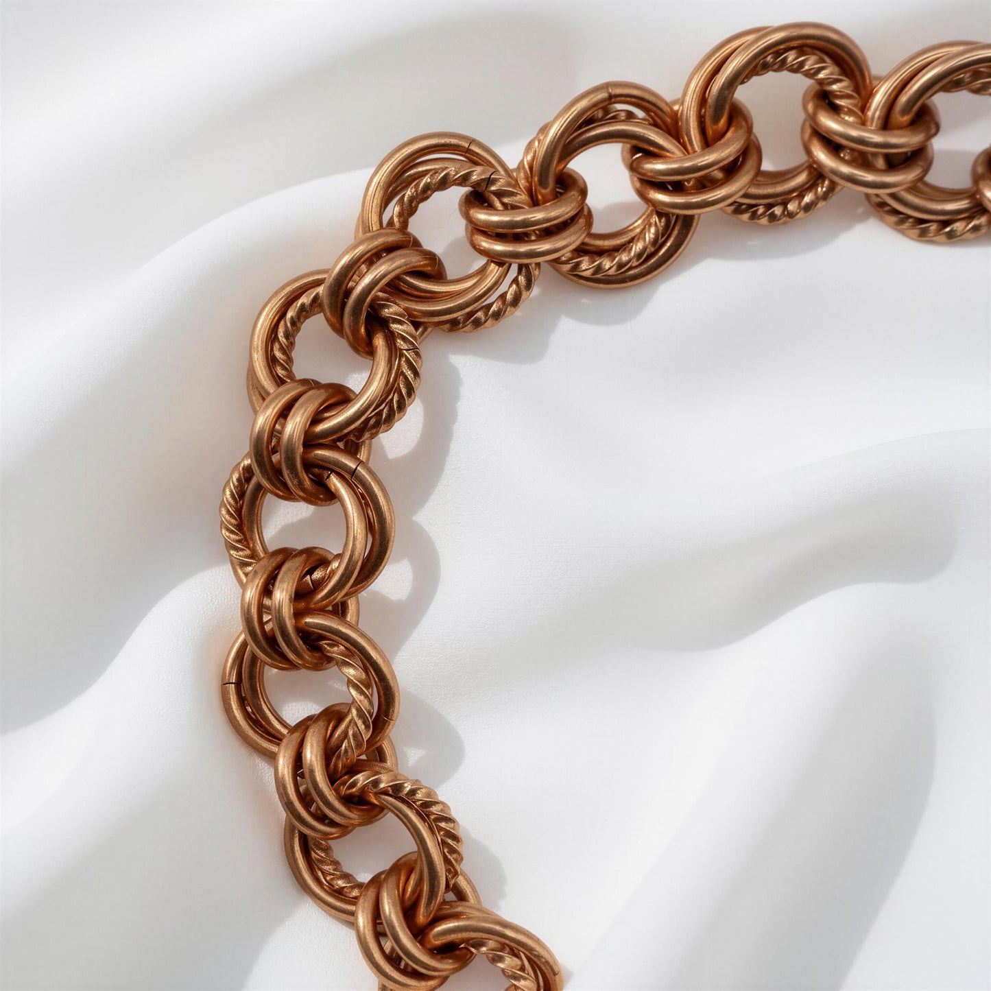 Handcrafted Copper Chainmaille Bracelet • Rosette Weave • Plus Size Options