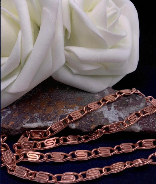 Pure Copper Scroll Chain Necklace • Vintage Style • Variety of Lengths