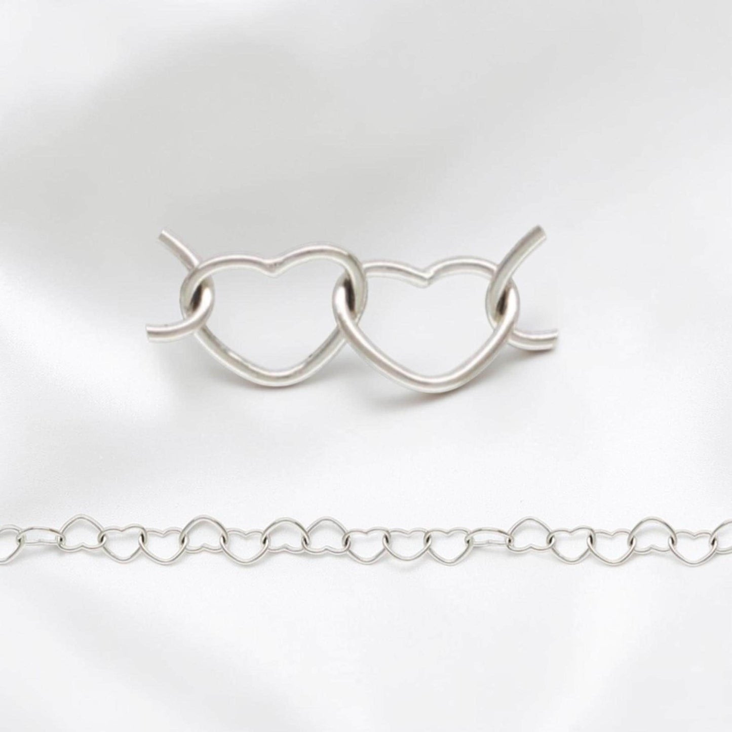 Sterling Silver Heart Chain Anklet