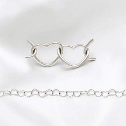 Sterling Silver Heart Chain Anklet