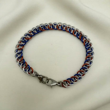 Silver, Red and Blue Medical Alert Replacement Bracelet