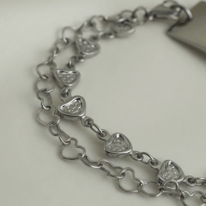 Double Heart Chain Medical Alert Replacement Bracelet